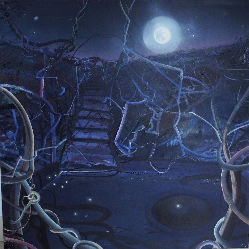 contemporary acrylic painting titled 'Untitled 3', 36x36 inches, by artist Bhagyanath C on Canvas