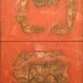 Figurative mixed media painting titled 'Untitled 3', 36x18 inches, by artist Sukhendu Paul on Canvas