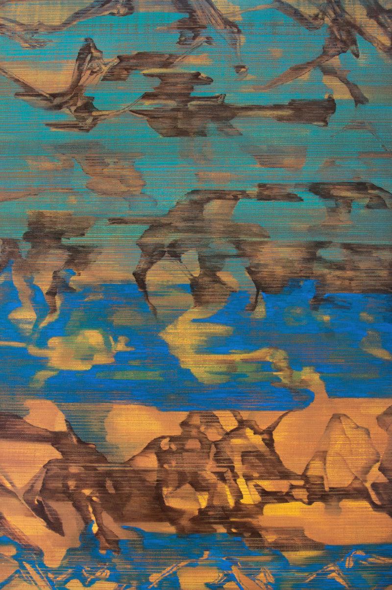 Abstract acrylic painting titled 'Untitled 3', 72x48 inches, by artist Chandan Bhowmick on Canvas