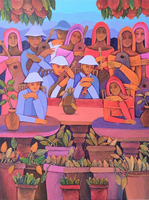 Figurative acrylic painting titled 'Untitled 3', 60x36 inches, by artist Sadaf Beg Khan on Canvas