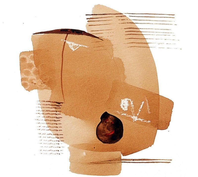 Abstract mixed media painting titled 'Untitled 3', 8x8 inches, by artist Veena Jain on Paper