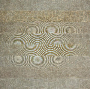 Abstract mixed media painting titled 'Untitled 3', 96x96 inches, by artist Yuvan Bothisathuvar on Board