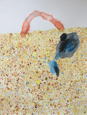 Abstract watercolor painting titled 'Untitled 3', 35x27 inches, by artist Bhanu Prakash on Paper
