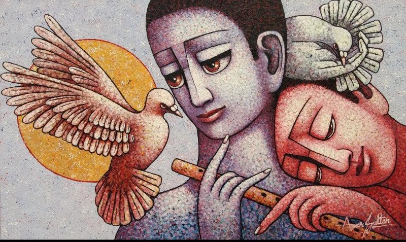 Figurative oil painting titled 'Untitled 3', 30x50 inches, by artist Amar Sultan on Canvas