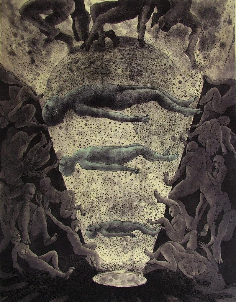 contemporary printmaking titled 'Untitled 3', 30x22 inches, by artist Rakesh Bani on Paper