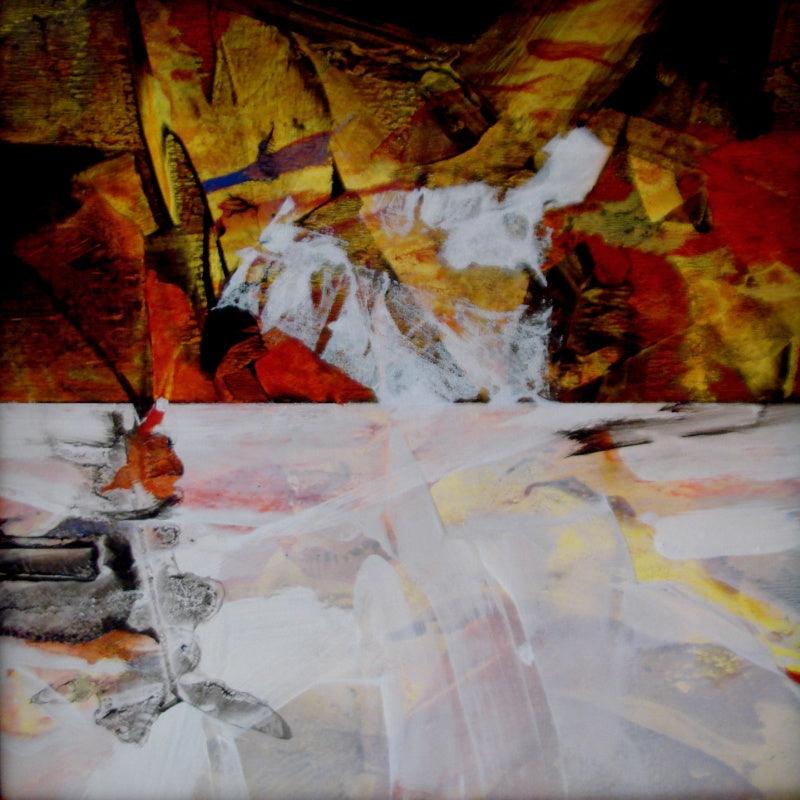 Abstract acrylic painting titled 'Untitled 3', 12x12 inches, by artist Dnyaneshwar Ingle on Canvas