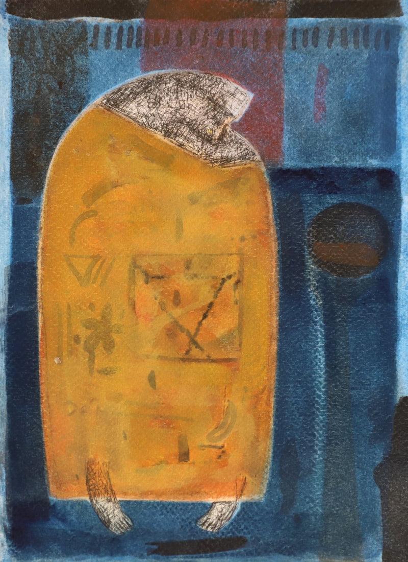 contemporary watercolor painting titled 'Untitled 3', 14x8 inches, by artist Umesh Bhoi on Paper