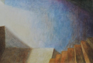 Landscape acrylic painting titled 'Untitled 3', 42x60 inches, by artist Apurba Salui on Paper
