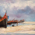 Seascape acrylic painting titled 'Untitled 3', 20x24 inches, by artist Satyabrata Karmakar on Canvas