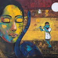Figurative acrylic painting titled 'Untitled 3', 30x42 inches, by artist Suresh Gosavi on Canvas