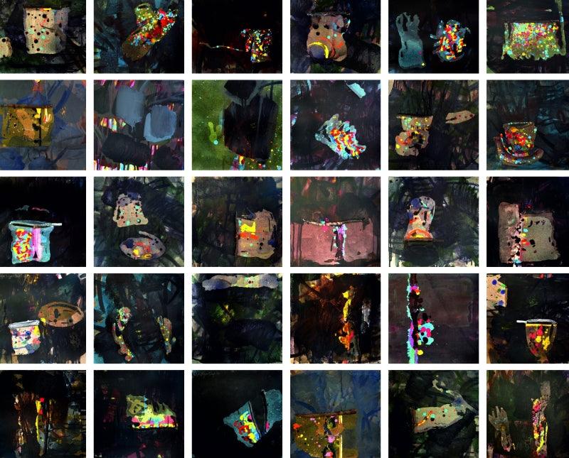 Abstract mixed media painting titled 'Untitled 30', 60x72 inches, by artist Vidya Sagar Singh on Canvas