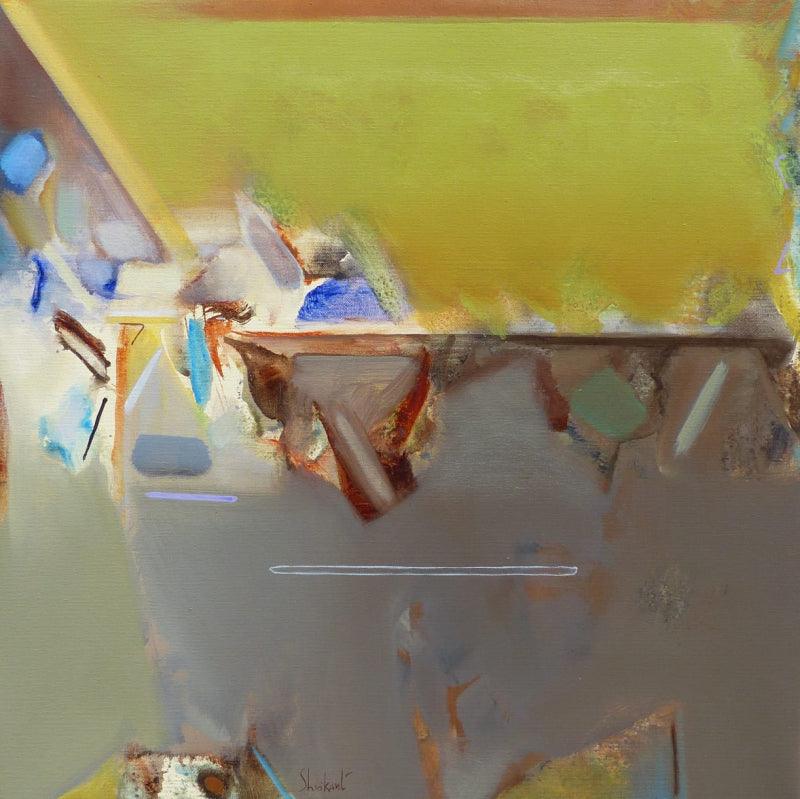 Abstract acrylic painting titled 'Untitled 302', 24x24 inches, by artist Shrikant Kadam on Canvas