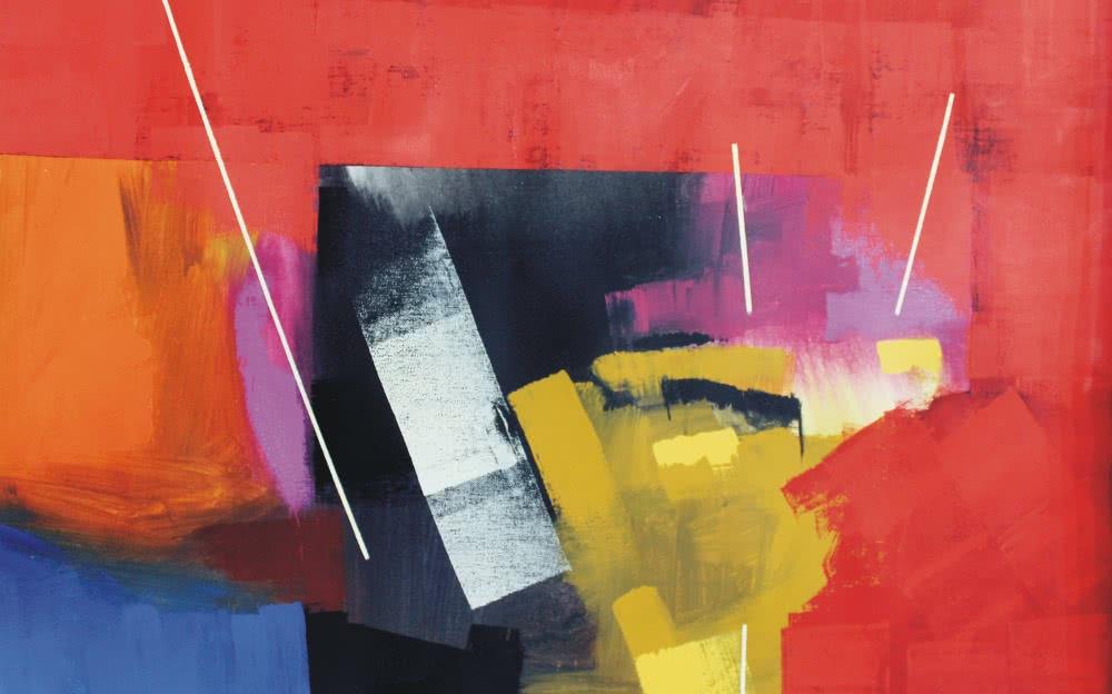 Abstract oil painting titled 'Untitled 33', 24x36 inches, by artist Sudhir Talmale on Canvas