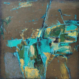 Abstract mixed media painting titled 'Untitled 35', 78x78 inches, by artist Anuja Paturkar on Canvas