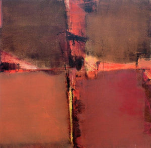 Untitled 37 (Crossroads) by Umesh Patil, Original Acrylic Abstract Painting on Canvas, Small Square Wall Art