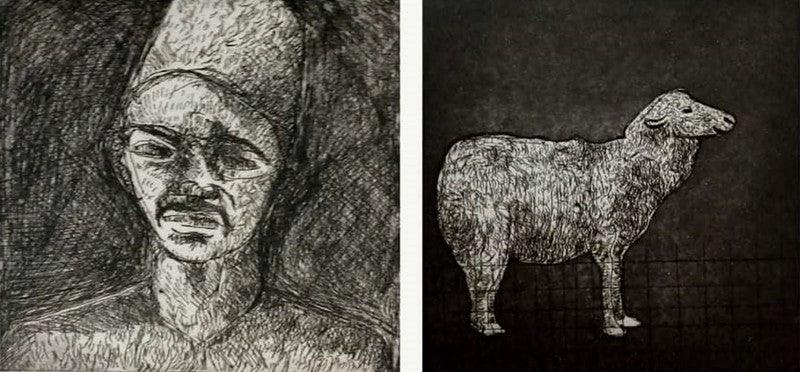 Figurative printmaking titled 'Untitled 4', 12x18 inches, by artist Krishnal Fulwala on Paper