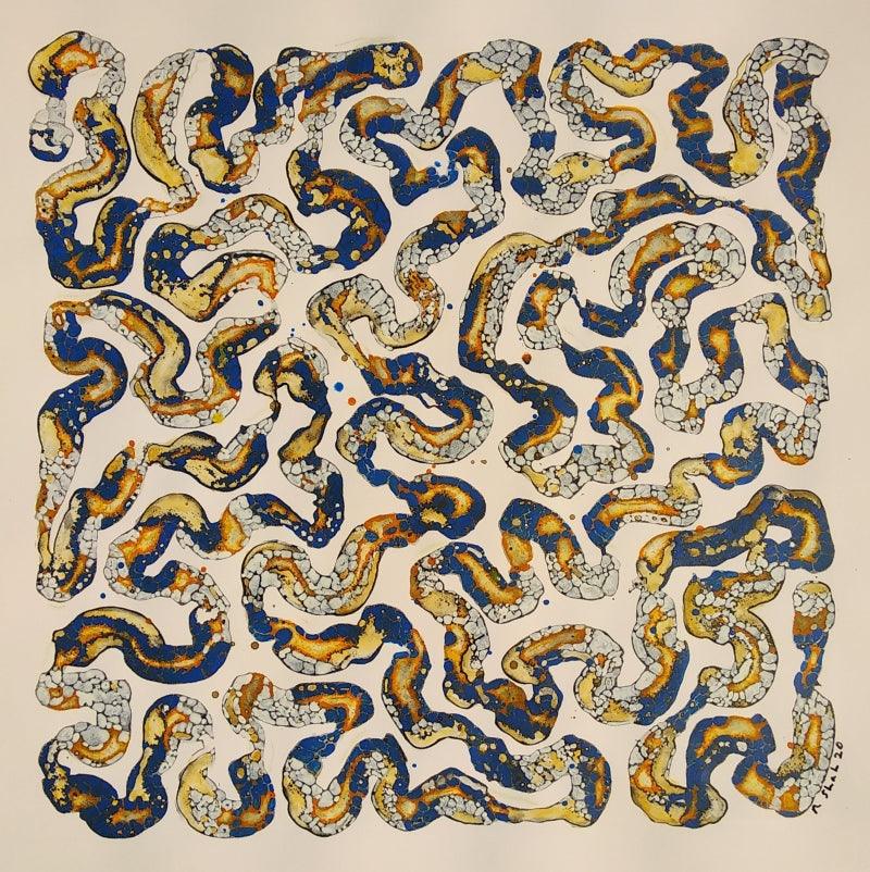 Abstract acrylic painting titled 'Untitled 4', 26x26 inches, by artist Rajesh Shah on Acid Free Paper