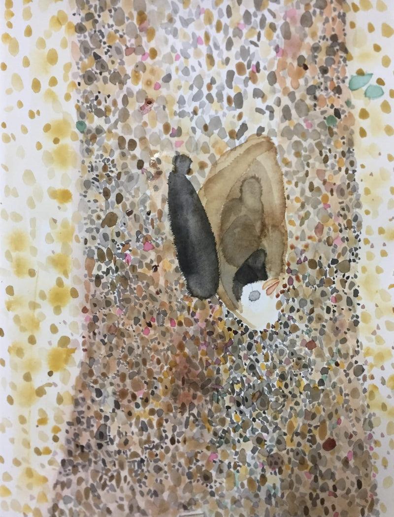 Abstract watercolor painting titled 'Untitled 4', 35x27 inches, by artist Bhanu Prakash on Paper