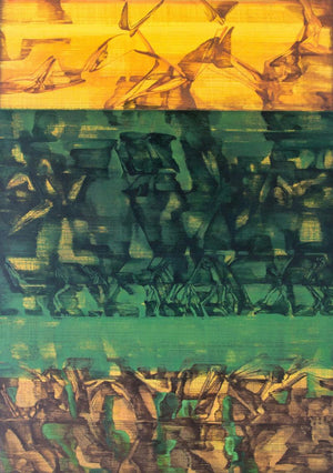 Abstract acrylic painting titled 'Untitled 4', 66x48 inches, by artist Chandan Bhowmick on Canvas