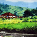 Landscape watercolor painting titled 'Untitled 4', 9x12 inches, by artist Azharuuddin Inamdar on Paper