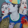 Figurative mixed media painting titled 'Untitled 4', 30x22 inches, by artist Rajesh Salagaonkar on Paper