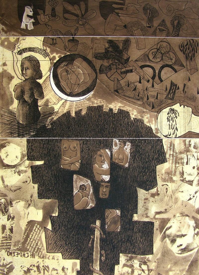 contemporary printmaking titled 'Untitled 4', 30x22 inches, by artist Rakesh Bani on Paper