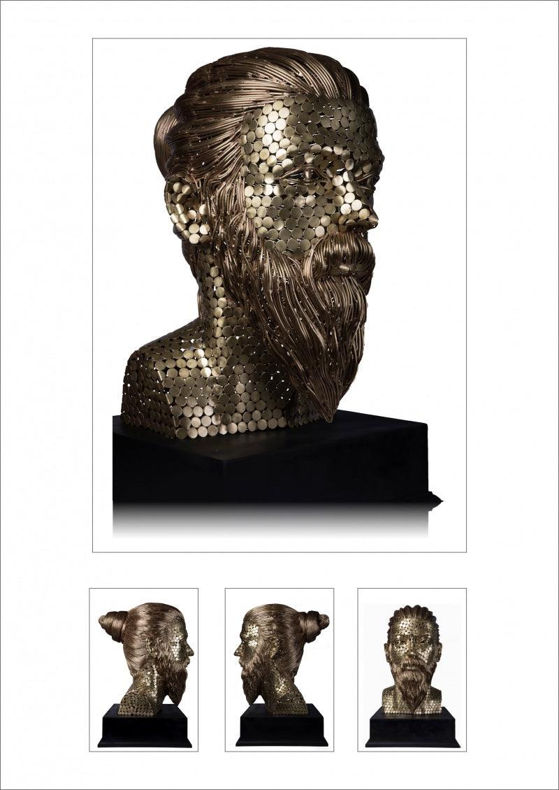 Figurative sculpture titled 'Untitled 4', 28x27x16 inches, by artist Prabhakar Singh on Brass