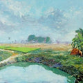Landscape acrylic painting titled 'Untitled 4', 24x30 inches, by artist Satyabrata Karmakar on Canvas