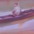 Figurative oil painting titled 'Untitled 4', 11x35 inches, by artist Dinesh Mane on Linen