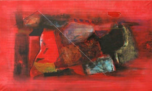 Abstract mixed media painting titled 'Untitled 4', 36x60 inches, by artist Somanth  Adamane on Paper