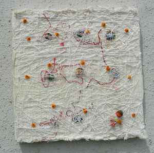 contemporary mixed media titled 'Untitled 4', 18x18 inches, by artist Smriti Dixit on Canvas