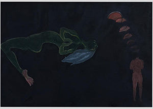 contemporary watercolor painting titled 'Untitled 4', 12x17 inches, by artist Laxman Ahire on Paper