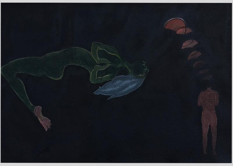 contemporary watercolor painting titled 'Untitled 4', 12x17 inches, by artist Laxman Ahire on Paper