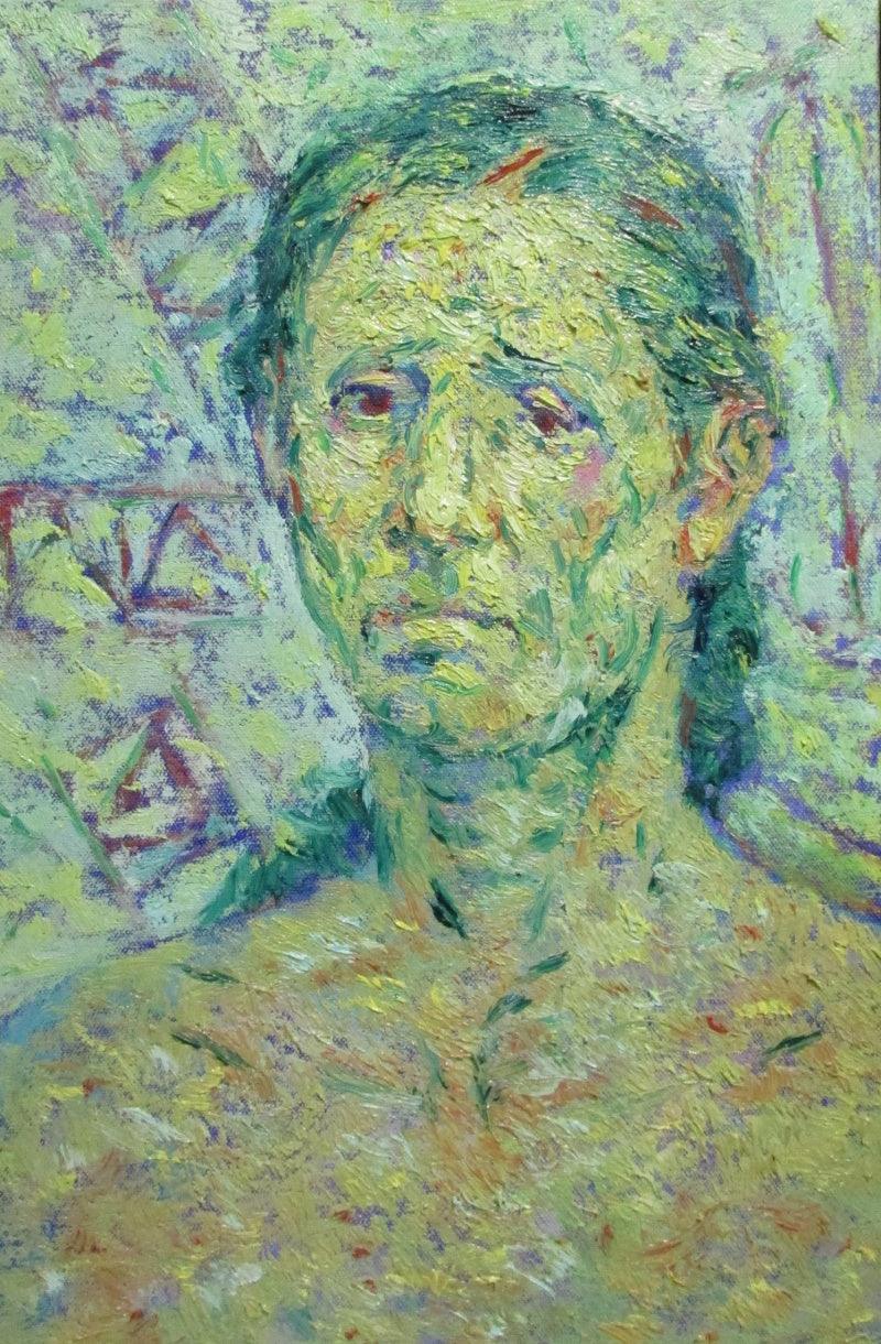 Portrait oil painting titled 'Untitled 4', 18x12 inches, by artist Gopal Gangawane on Canvas