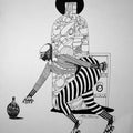 Figurative pen ink drawing titled 'Untitled 4', 17x13 inches, by artist Shrikant Ranga on Paper