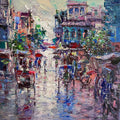 Cityscape acrylic painting titled 'Untitled 4', 24x24 inches, by artist Tejinder Kanda on Canvas