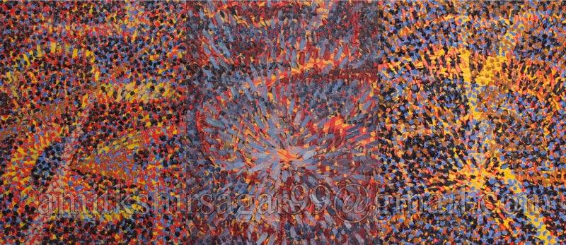 Abstract oil painting titled 'Untitled 4', 18x36 inches, by artist Amit Kshirsagar on Canvas