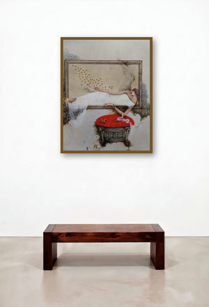 Untitled 4 (Suspended in Time) by artist Mintu Mallick displayed in a Minimalist Lounge