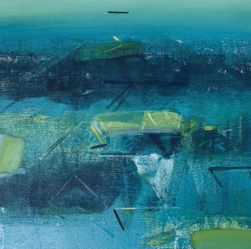 Abstract oil painting titled 'Untitled 4', 24x24 inches, by artist Harshit Bondre on Canvas