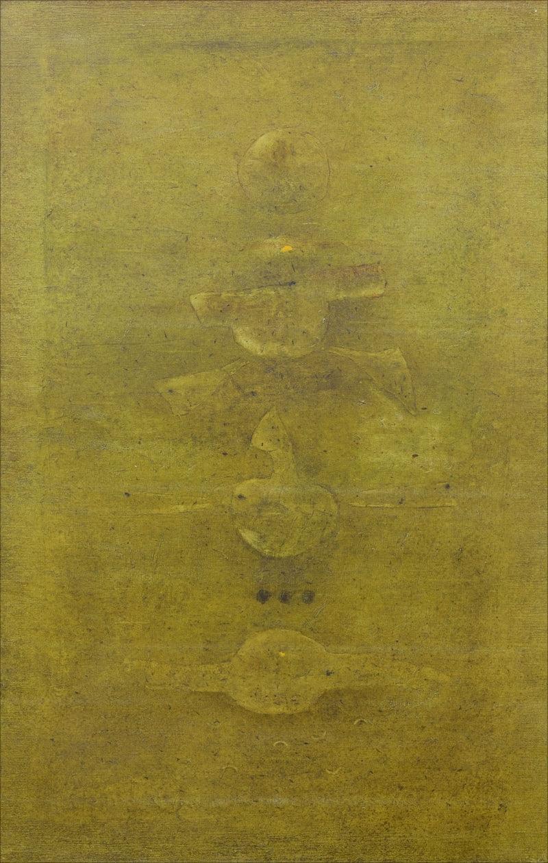 Abstract oil painting titled 'Untitled 4', 54x30 inches, by artist Ramesh Thorat on Canvas