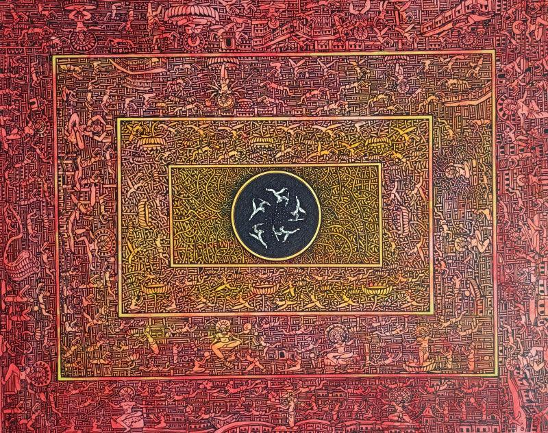 contemporary watercolor painting titled 'Untitled 4', 24x30 inches, by artist Bharat Dodiya on Paper