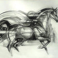 Animals charcoal drawing titled 'Untitled 4', 21x29 inches, by artist D Tiroumale on Paper