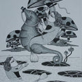 Figurative ink drawing titled 'Untitled 4', 16x11 inches, by artist Chandrashekhar Kumavat on Paper