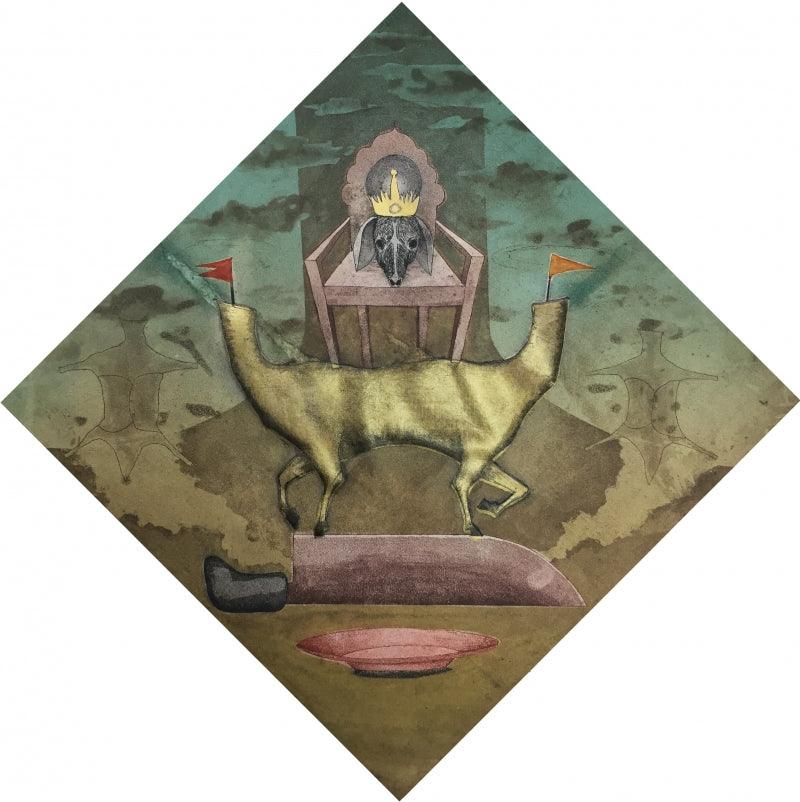 contemporary printmaking titled 'Untitled 4', 24x24 inches, by artist Prashant Kuwar on Paper