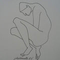 Erotic ink drawing titled 'Untitled 4', 8x8 inches, by artist Chikmath FV on Paper