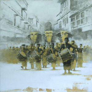 Animals acrylic painting titled 'Untitled 4', 24x24 inches, by artist Pankaj Bawdekar on Canvas