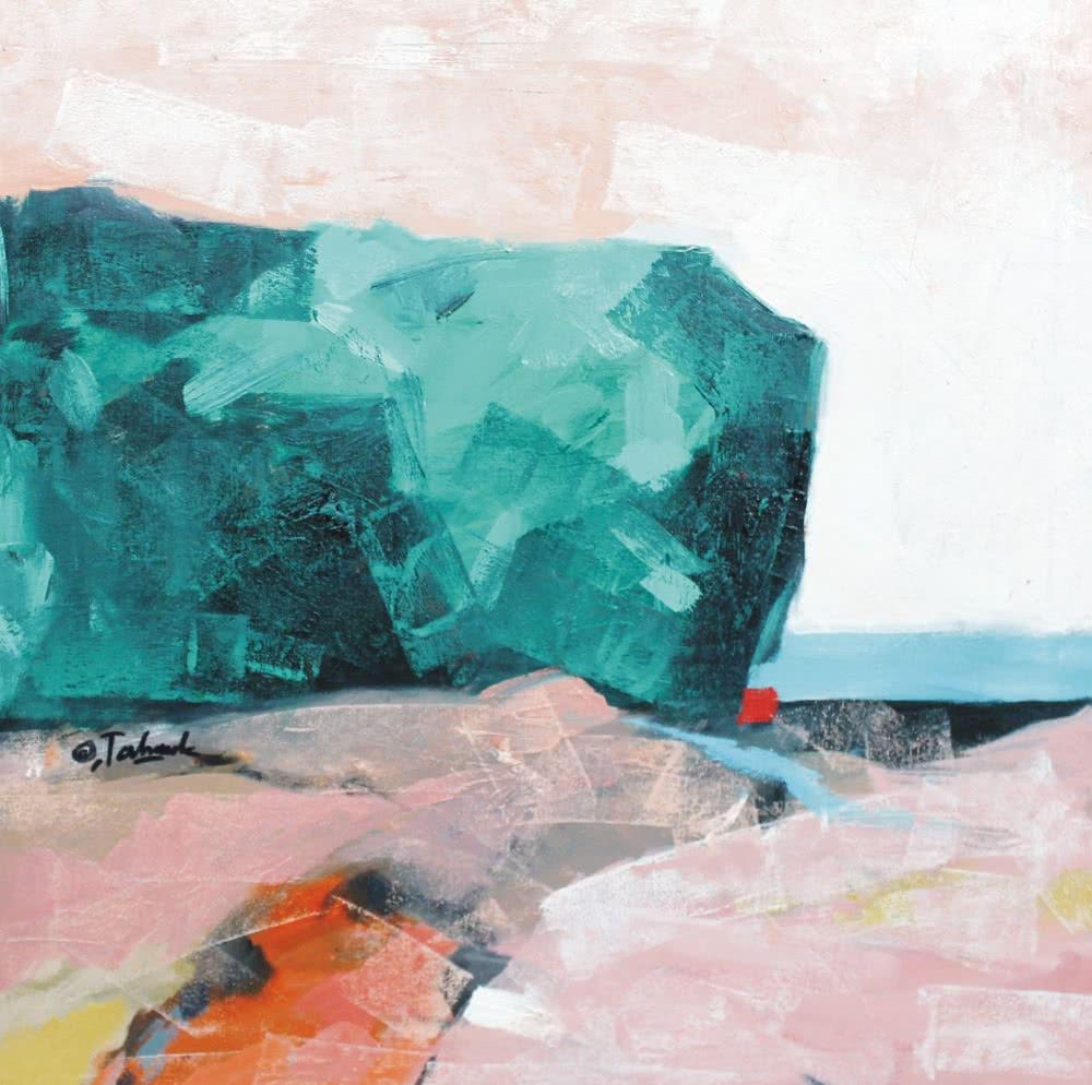 Abstract oil painting titled 'Untitled 43', 24x24 inches, by artist Sudhir Talmale on Canvas