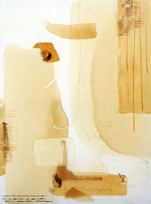 Abstract mixed media painting titled 'Untitled 43', 48x36 inches, by artist Veena Jain on Canvas