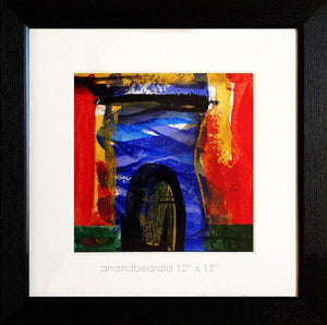 Untitled 46 (Passage) by Anndbedrala Bangalore, Original Acrylic Abstract Painting on Acid Free Paper, X-Small Square Wall Art