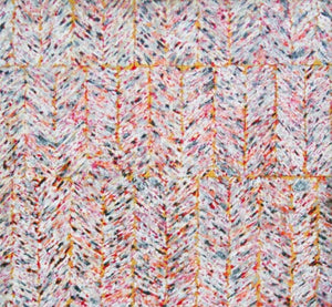 Untitled 47 (Woven Chromatics) by Anil Tagad, Original Mixed Media Abstract Painting on Canvas, Medium Horizontal Wall Art